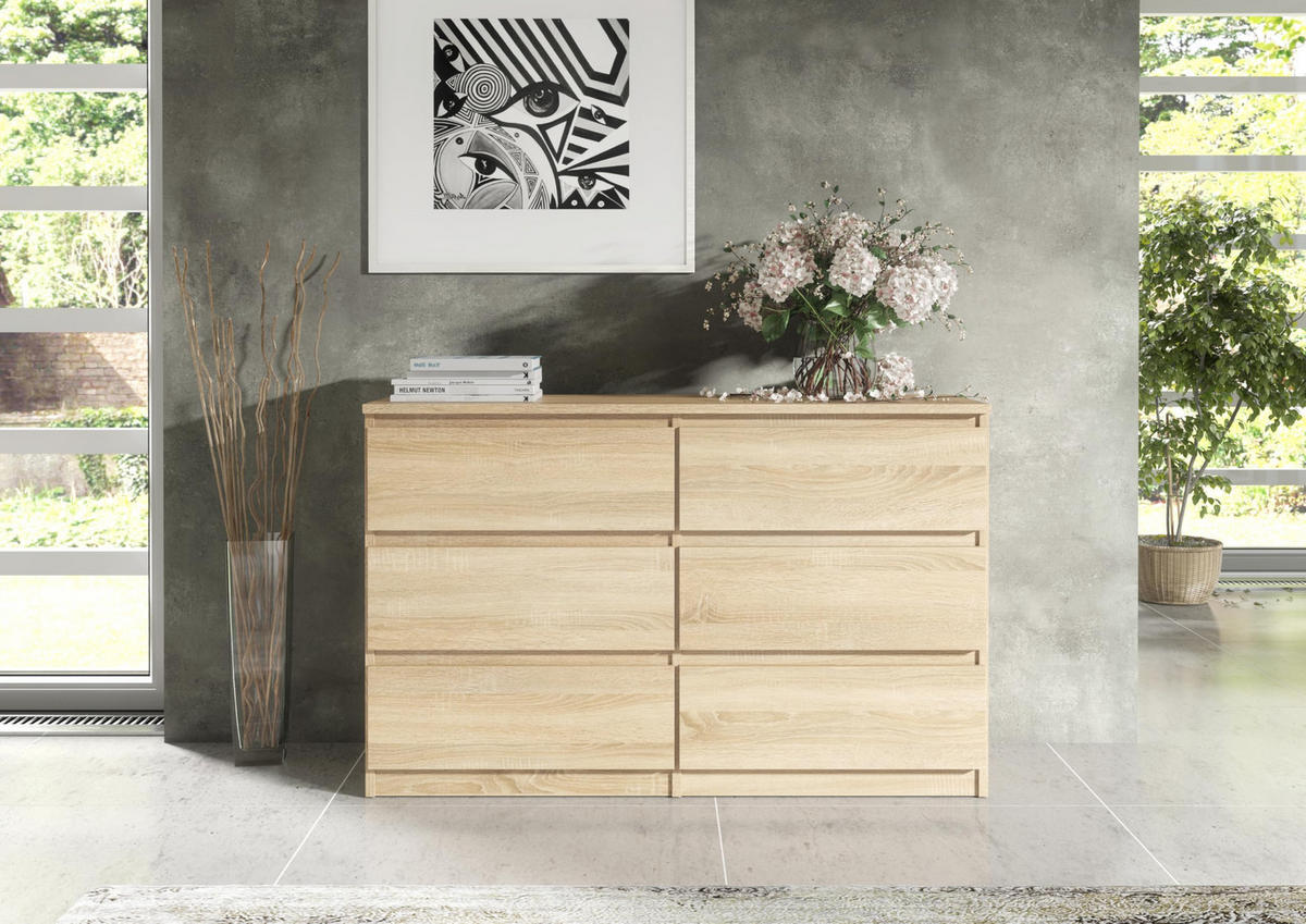 KOMMODE 120 Sonoma oak 120x78,5x39 cm - Sonoma Eiche, Holzwerkstoff (120/78.5/39cm) - Mobelsta