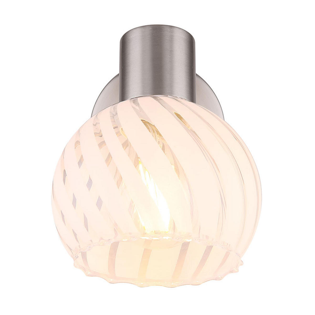 WANDELEUCHTE Chrom Weiß Glas - Weiß, Glas (13/15/15.6cm) - Globo Lighting