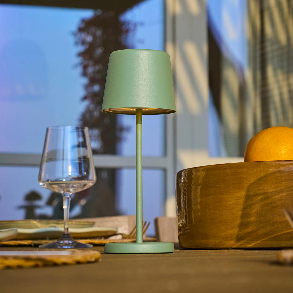 KABELLOSE KELLY MINI grün - Olivgrün, Metall (8.2/8.2/21.6cm) - Lumisky