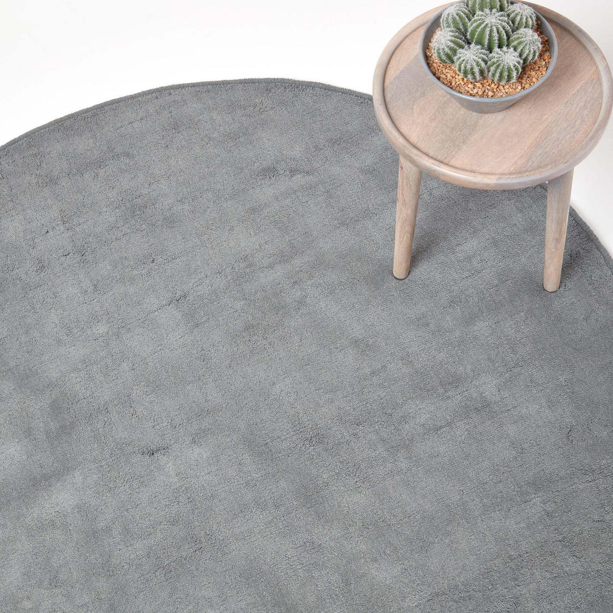 KURZFLOR-TEPPICH rund getuftet 150 cm - Grau, Textil (150/150cm) - Homescapes