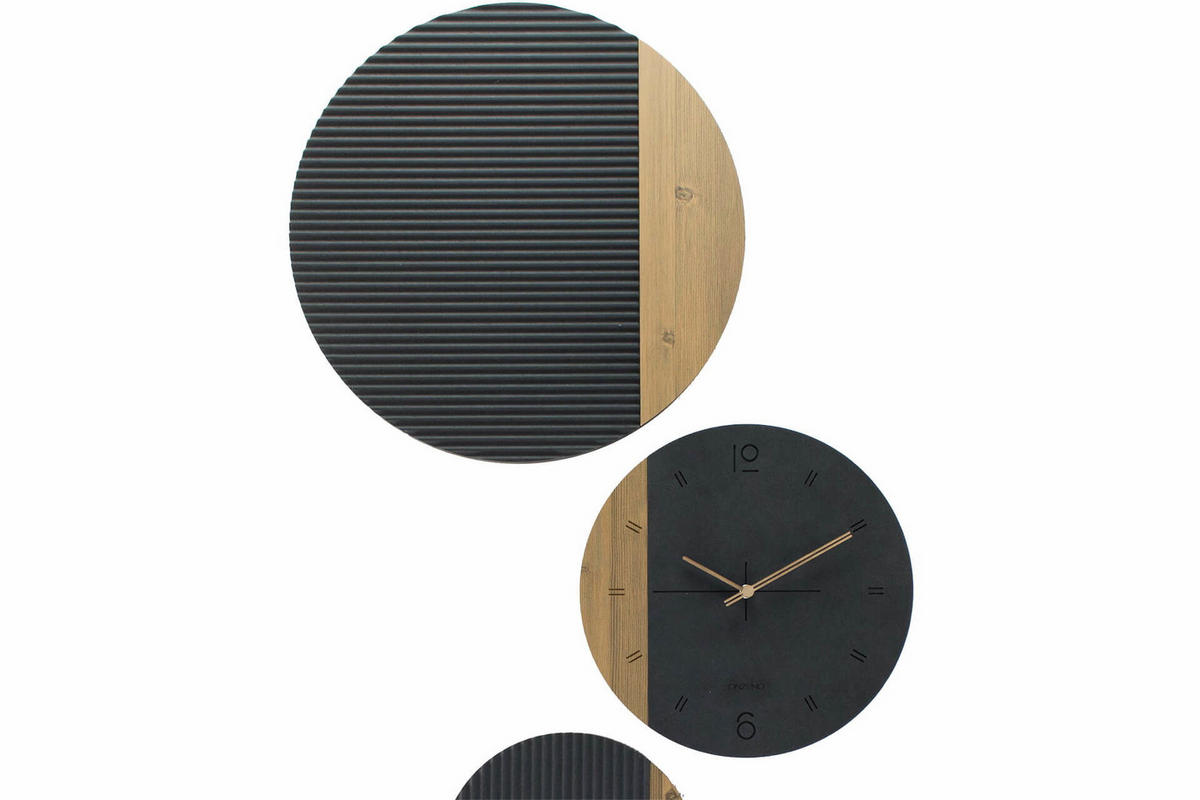 WANDUHR Design Schwarz 55/134 cm - Schwarz, Glas/Holzwerkstoff (54.7/133.9/1cm) - ONZENO