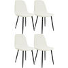 ESSZIMMERSTUHL 4er Set Stoff Creme - Creme/Schwarz, Textil/Metall (45/88/54cm) - CLP