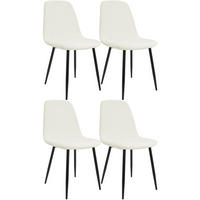ESSZIMMERSTUHL 4er Set Stoff Creme - Creme/Schwarz, Textil/Metall (45/88/54cm) - CLP