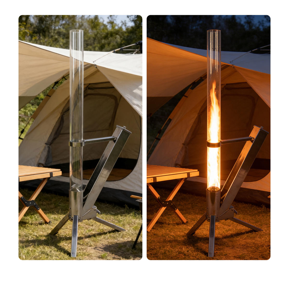 PELLETOVÁ pochodeň - různobarevná, kov/sklo (130cm) - Relaxdays