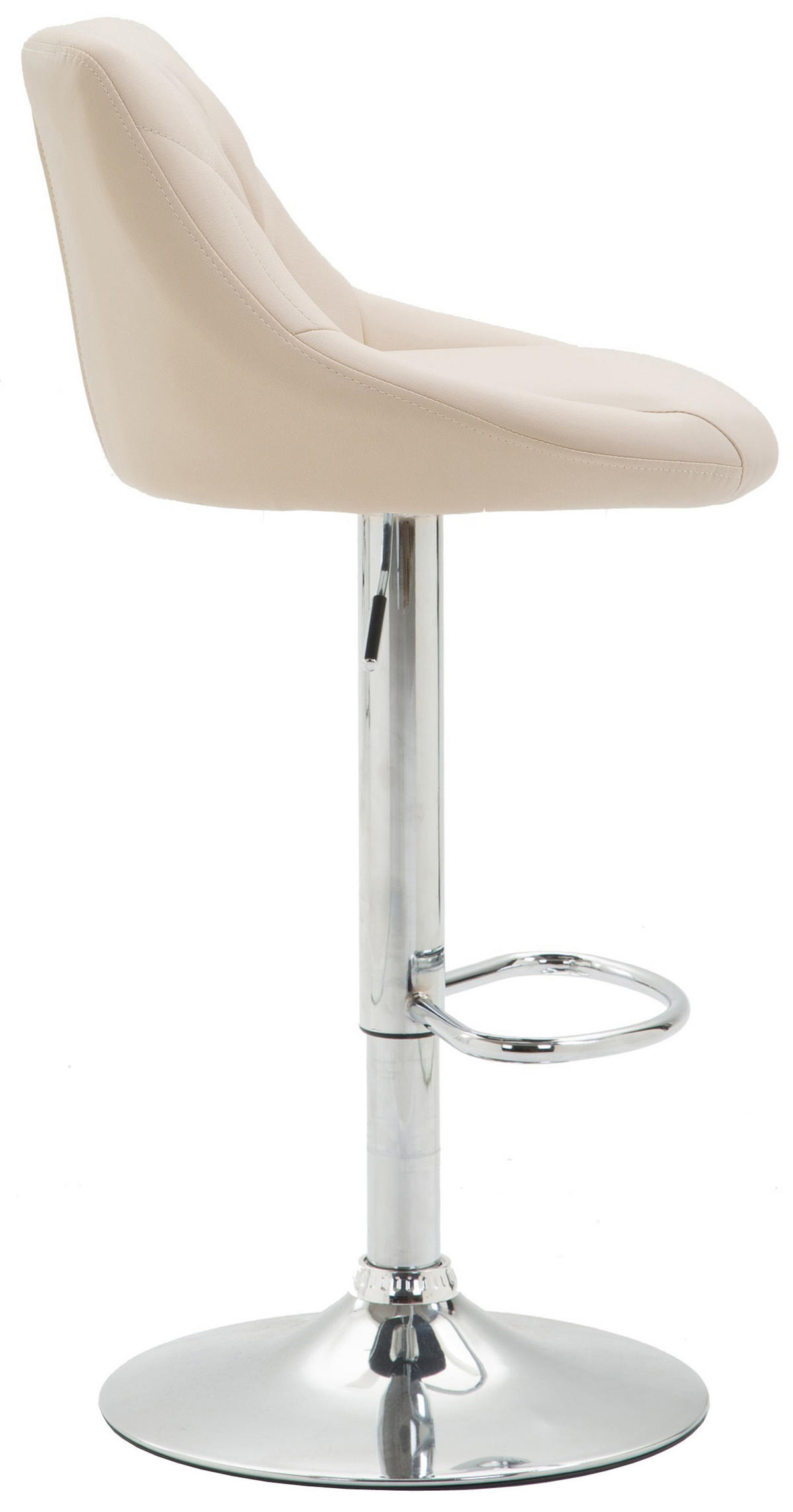 BARHOCKER Lazius, 2er Set, Gestell Metall in Chromoptik, Kunstleder Creme - Chromfarben/Creme, Kunststoff/Textil (46/100/49cm) - TPFLiving