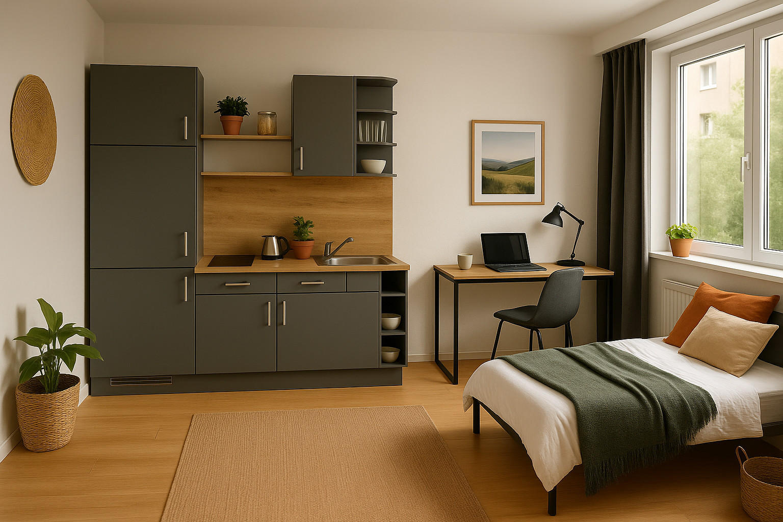 KÜCHENLEERZEILE „Chemnitz“ 190 cm – ohne E-Geräte – Diamantgrau – mit Zubehör - Edelstahlfarben/Anthrazit, Holzwerkstoff/Metall (190/210/60cm) - GEBA