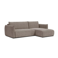 ECKSOFA TAUER 3-Sitzer links, taupe - Taupe/Schwarz, Holz/Textil (248/173cm) - Courtois Laville