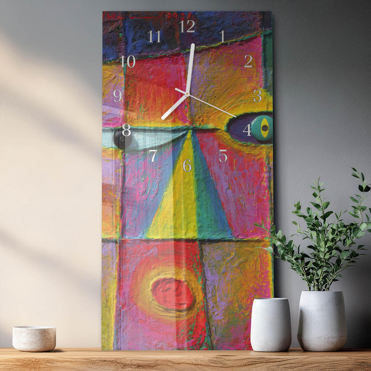 WANDUHR 30x60 cm - Wüste - Multicolor, Glas (30/60/0.4cm) - TULUP