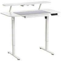 SCHREIBTISCH elektrisch höhenverstellbar 120/60 cm mit USB-Anschluss Weiß Wilbanks - Weiß, Holzwerkstoff/Metall (60/120/90cm) - Beliani