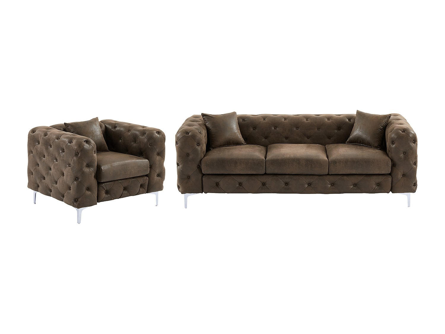 Vente-Unique Couchgarnitur Braun 220x76x91 cm