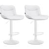 BARHOCKER 2er Set Lederlook weiß - Weiß, Textil/Metall (49/85/51cm) - CLP
