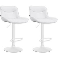 BARHOCKER 2er Set Lederlook weiß - Weiß, Textil/Metall (49/85/51cm) - CLP