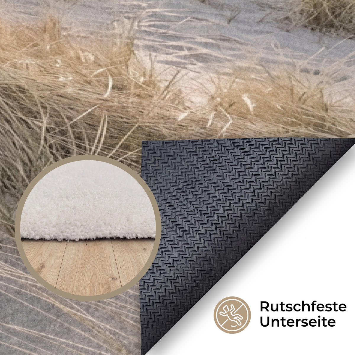 KOBERCE - Duny - Pláž - Béžová - 80x120 cm - piesková, textil/plast (80/0.4cm) - OnlyWow