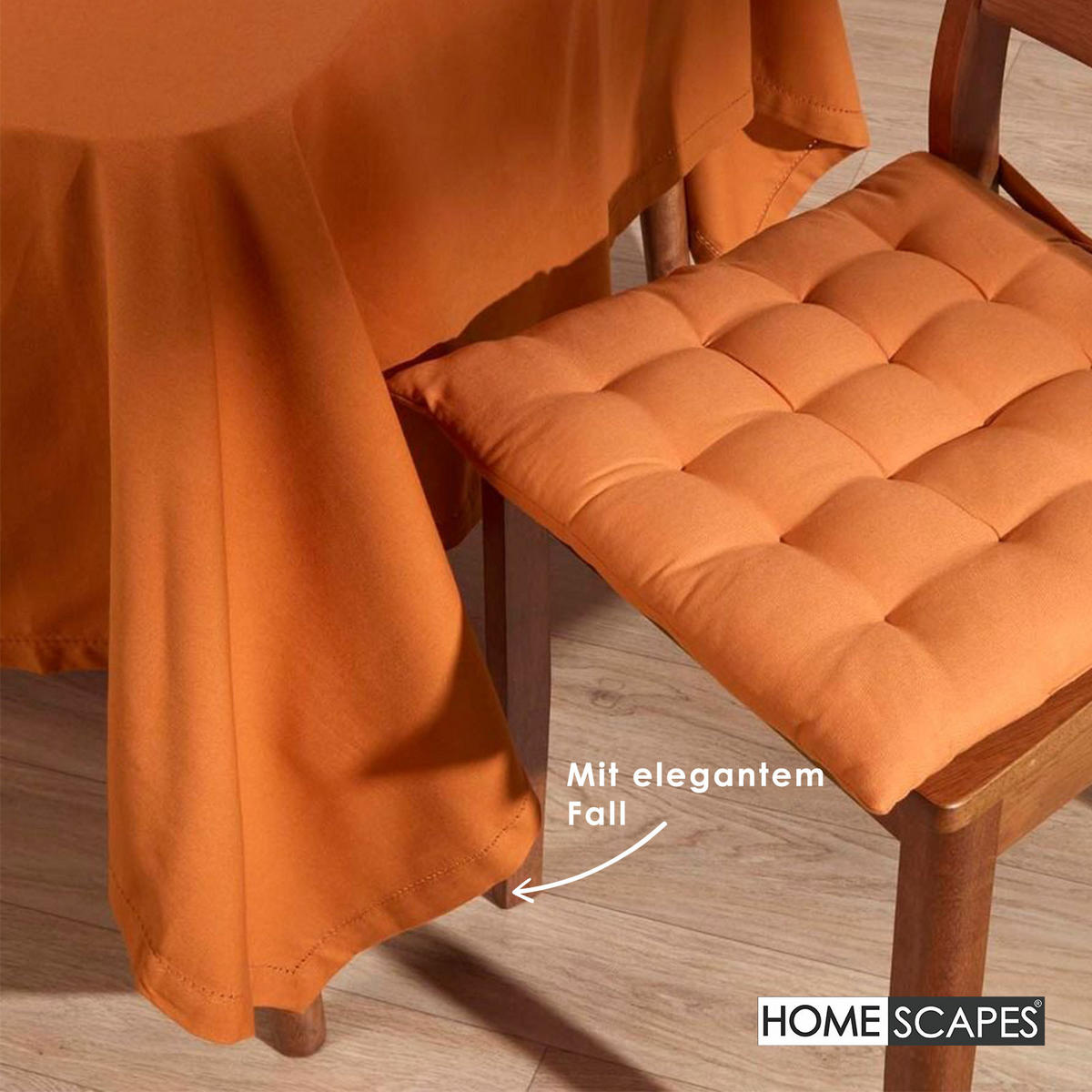 TISCHDECKE terrakotta 137/178 cm, 100% Baumwolle - Terracotta, Textil (137/178cm) - Homescapes