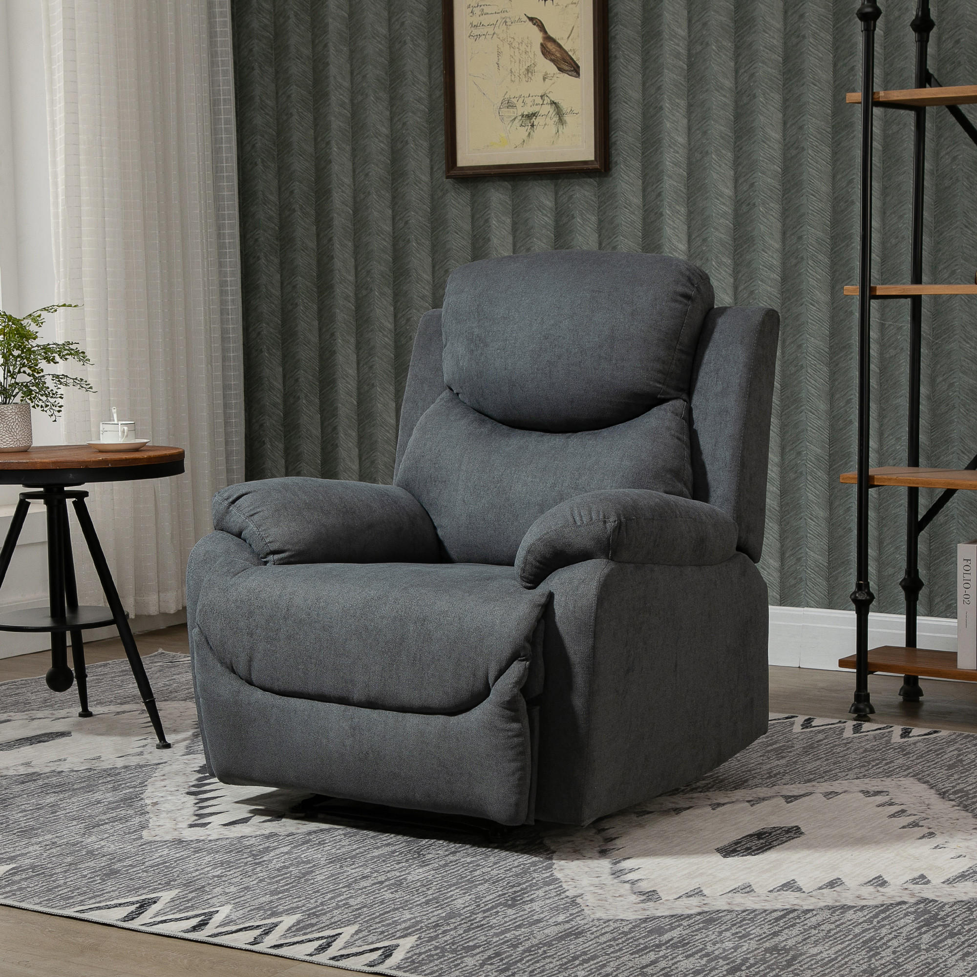 RELAXSESSEL, Polyester, Dunkelgrau - Dunkelgrau, Kunststoff (88/102/93cm) - HOMCOM