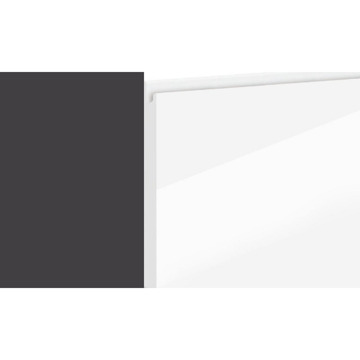 MIKROWELLENUMBAUSCHRANK Avellino W2MK/60 weiß Acryl Hochglanz / Lava 60 / 32,5 / 72cm - Dunkelgrau/Weiß Hochglanz, Holz/Holzwerkstoff (60/72/32.5cm) - Feldmann-Wohnen