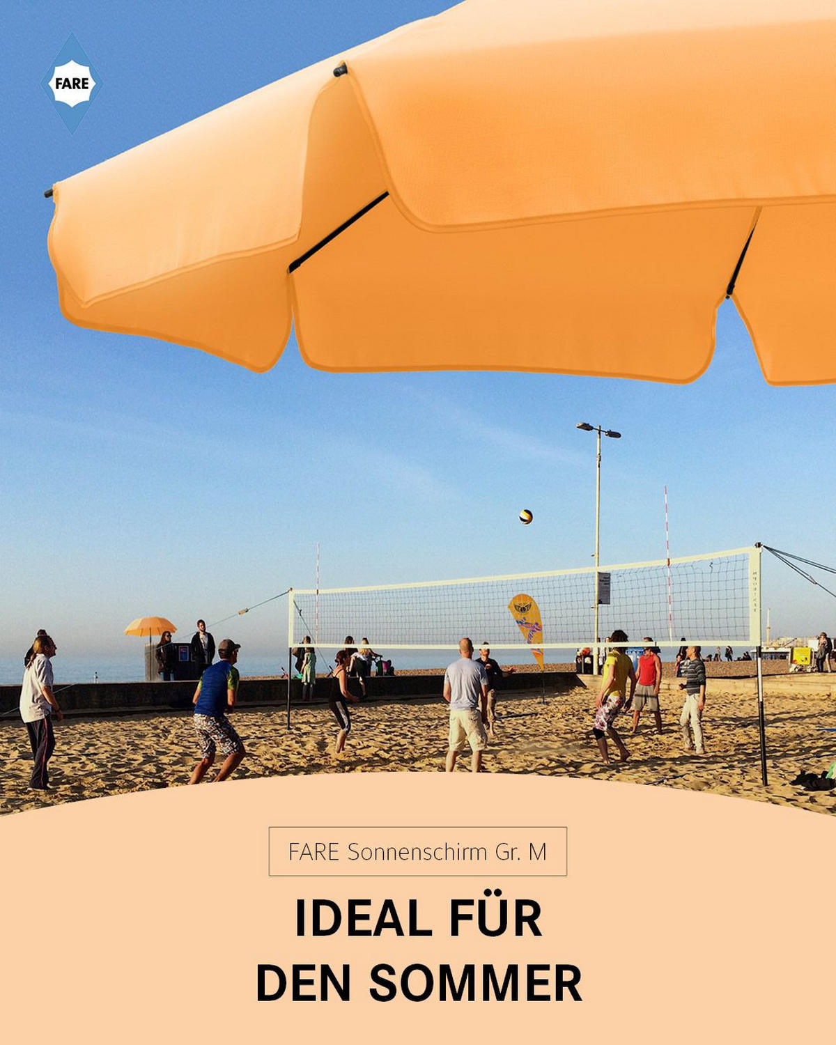 SONNENSCHIRM 180/180/127 cm - Orange, Kunststoff (180/180cm) - FARE