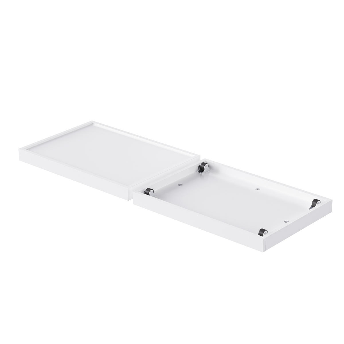 GARDEROBE mit Sitzbank 4 Haken Türen Schubladen und Stauraum 100/180/35 cm - Weiß, Holzwerkstoff (100/180/35cm) - EVRYAE