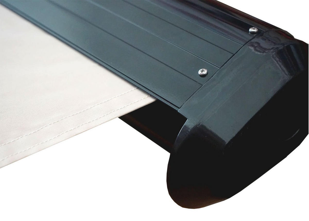 KASSETTEN-MARKISE MIT VOLANT Cremeweiß, Anthrazit - Anthrazit/Weiß, Textil (450/23/300cm) - MCW