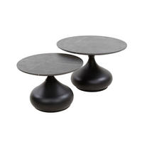 COUCHTISCH Drop Schwarz 60/60/40 cm 2er-Set - Schwarz, Stein (60/60/40cm) - Hoyz Collection