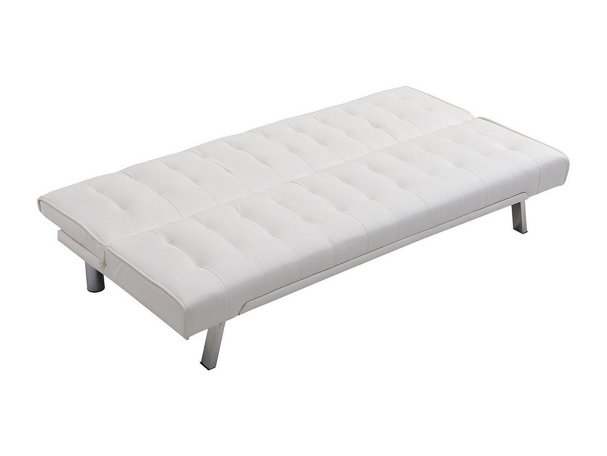 SCHLAFSOFA - 2 Personen - kunstleder - weiß Guillaume - Weiß, Leder (177/74/78cm) - Vente-Unique