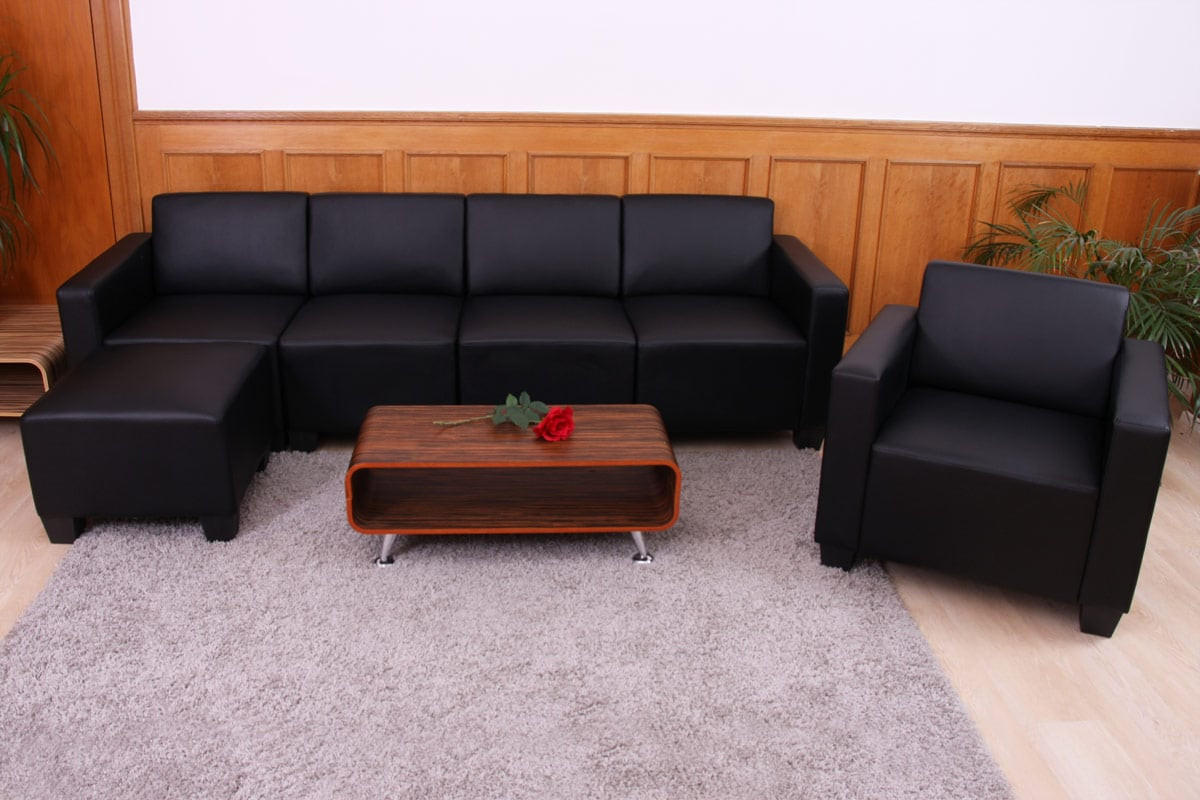 COUCH-GARNITUR Schwarz - Schwarz, Textil (193/76/72cm) - MCW