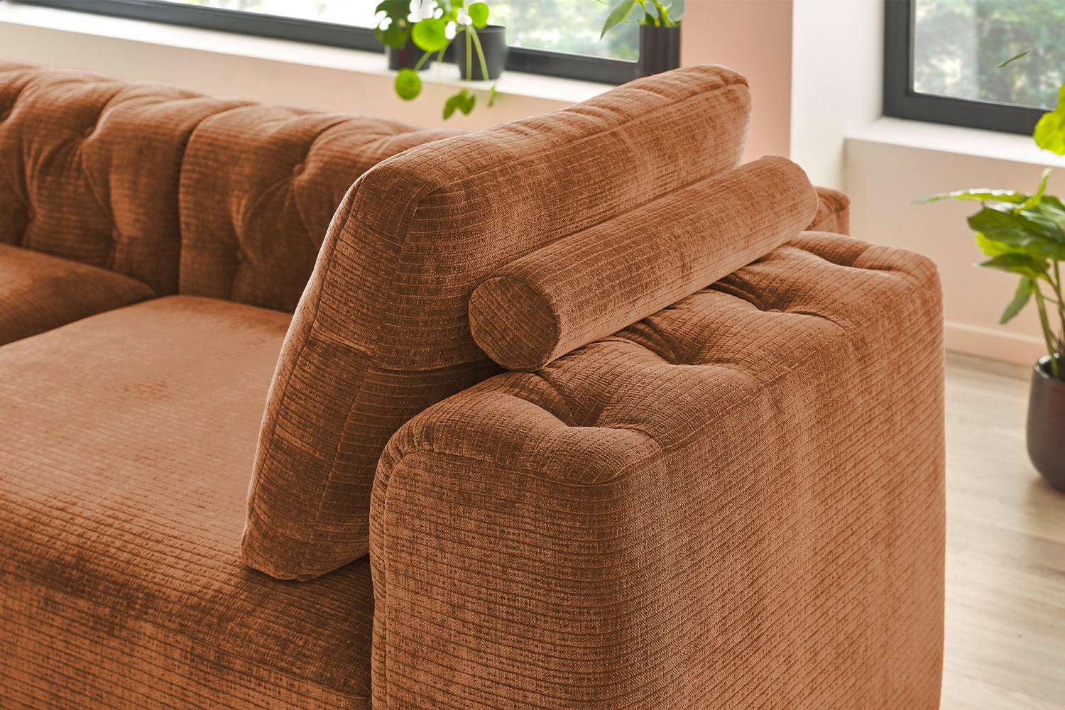 RÜCKENKISSEN SEPHI Braun Cord - Rotbraun, Textil (70/20cm) - KAWOLA