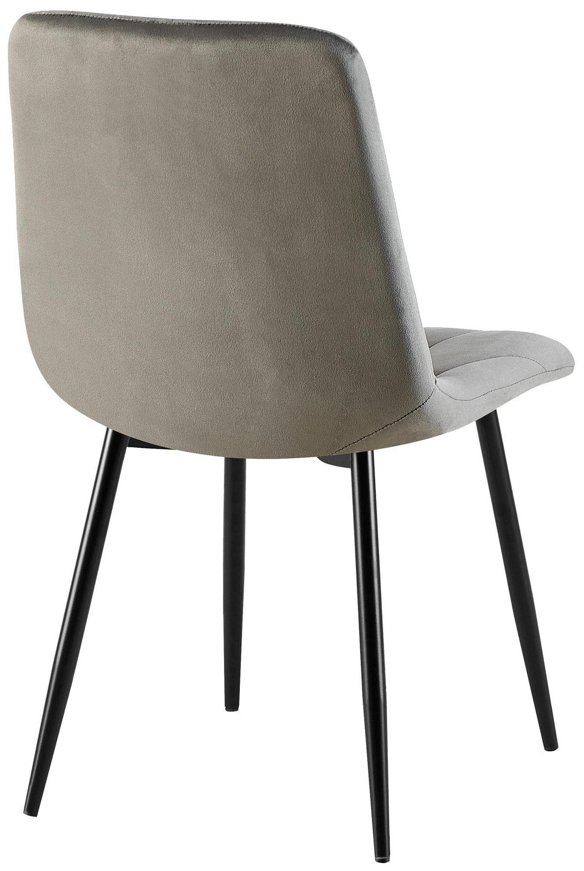 STUHL 2er Set Samt Anthrazit - Anthrazit/Schwarz, Textil/Metall (45/85/55cm) - CLP