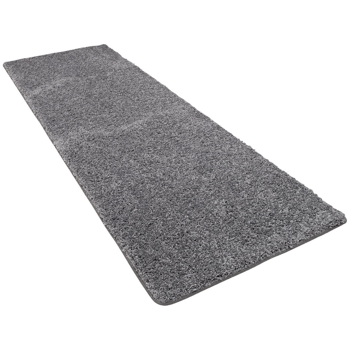 LUXUS HOCHFLOR LANGFLOR LÄUFER TEPPICH MILANO - Grau, Textil (80/400cm) - Snapstyle