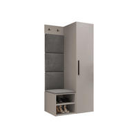 GARDEROBEN-SET Medi III - Kaschmir/Schwarz, Holzwerkstoff/Kunststoff (40/191/50cm) - MIRJAN24