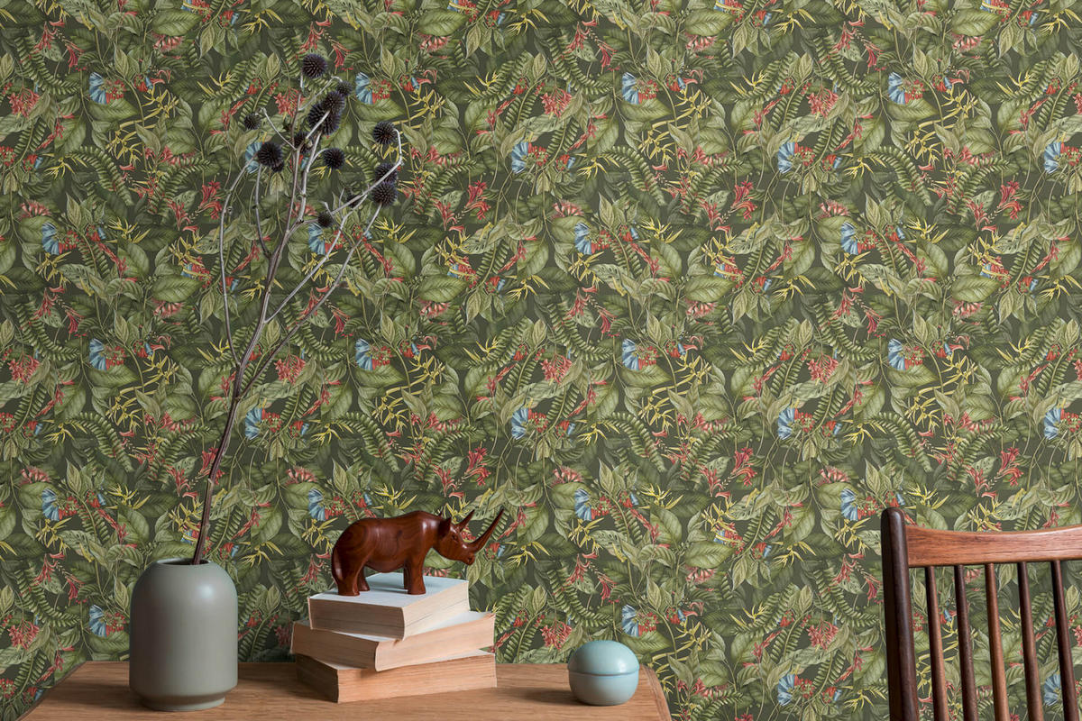 VLIESTAPETE Bunt 53/1005 cm - Schwarz, Textil (53/1cm) - KUNSTLOFT
