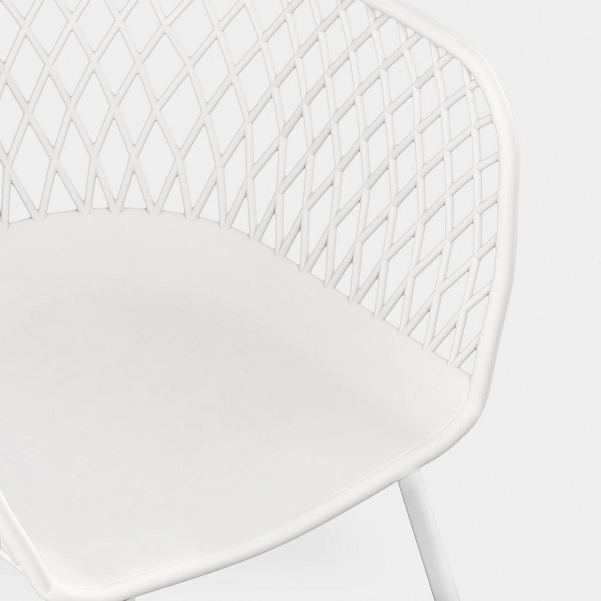 STUHL FÜR DRAUSSEN Stal Weiß 59 cm x 72 cm - Weiß, Kunststoff (59/72/56cm)