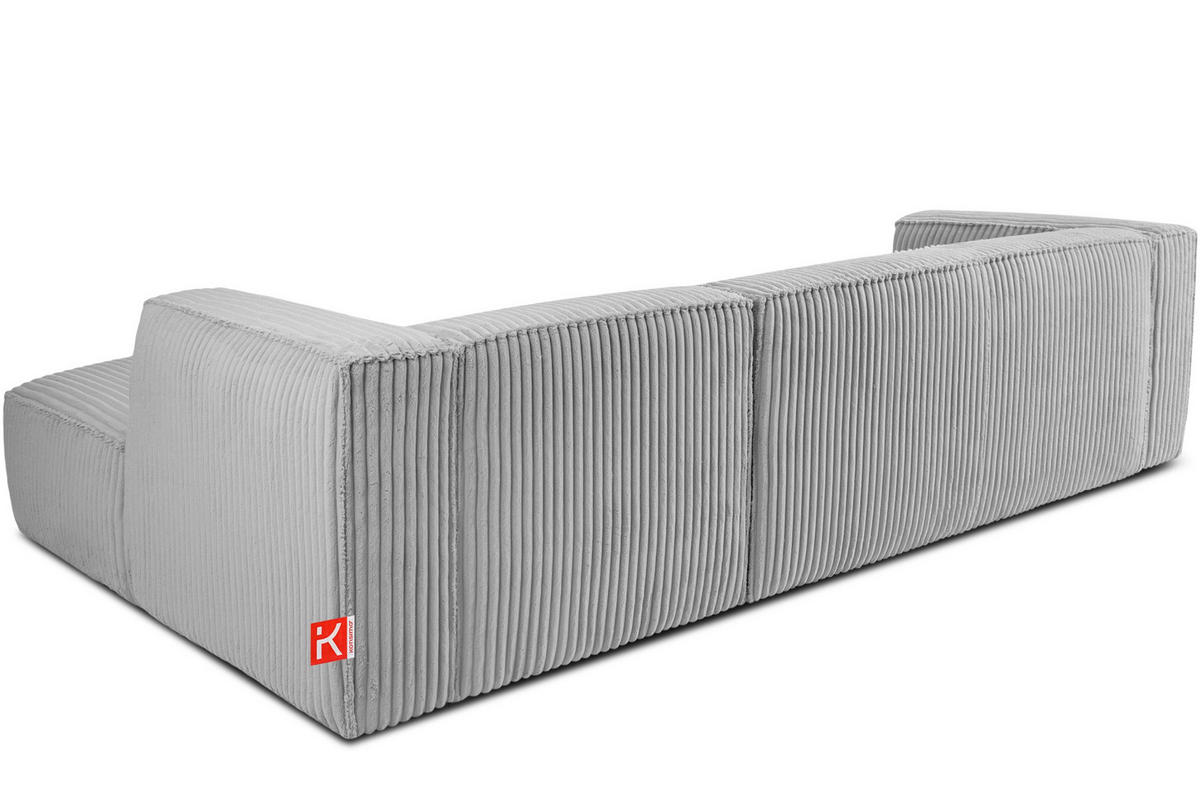 ECKSOFA-RECHTS FEROX Modern, Cord-Stoff, hellgrau - Hellgrau, Textil (305/175cm) - KONSIMO®
