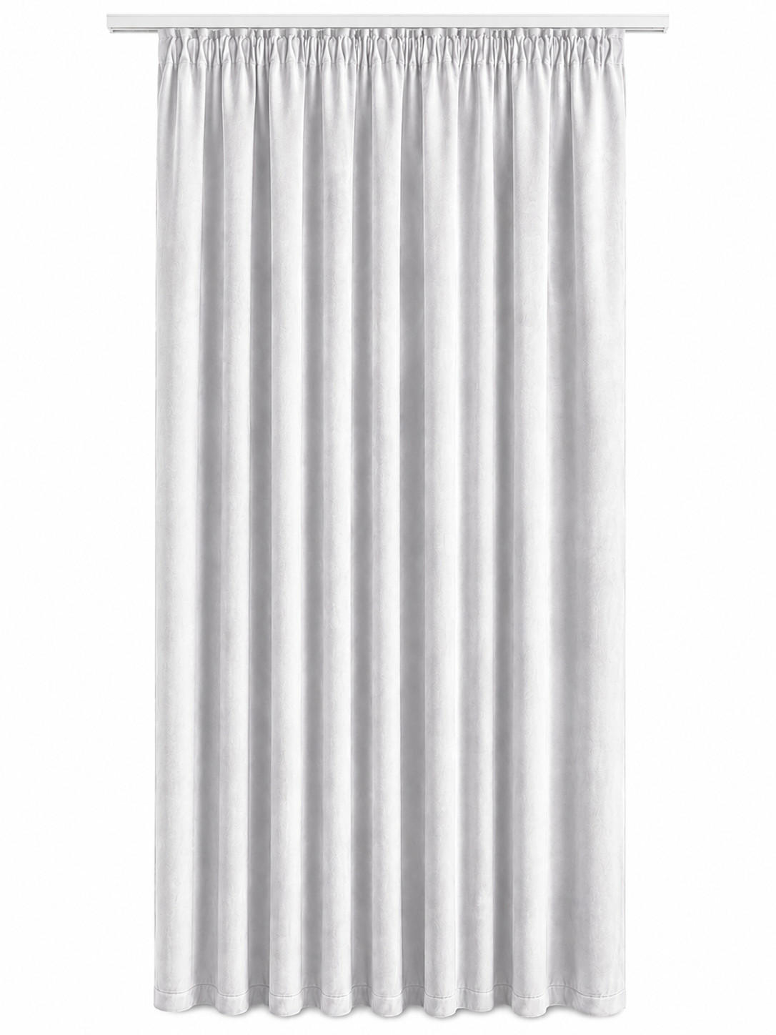 VORHANG Kräuselband Samt 300/245 cm Weiß - Weiß, Textil (300/245/245cm) - TiborTex