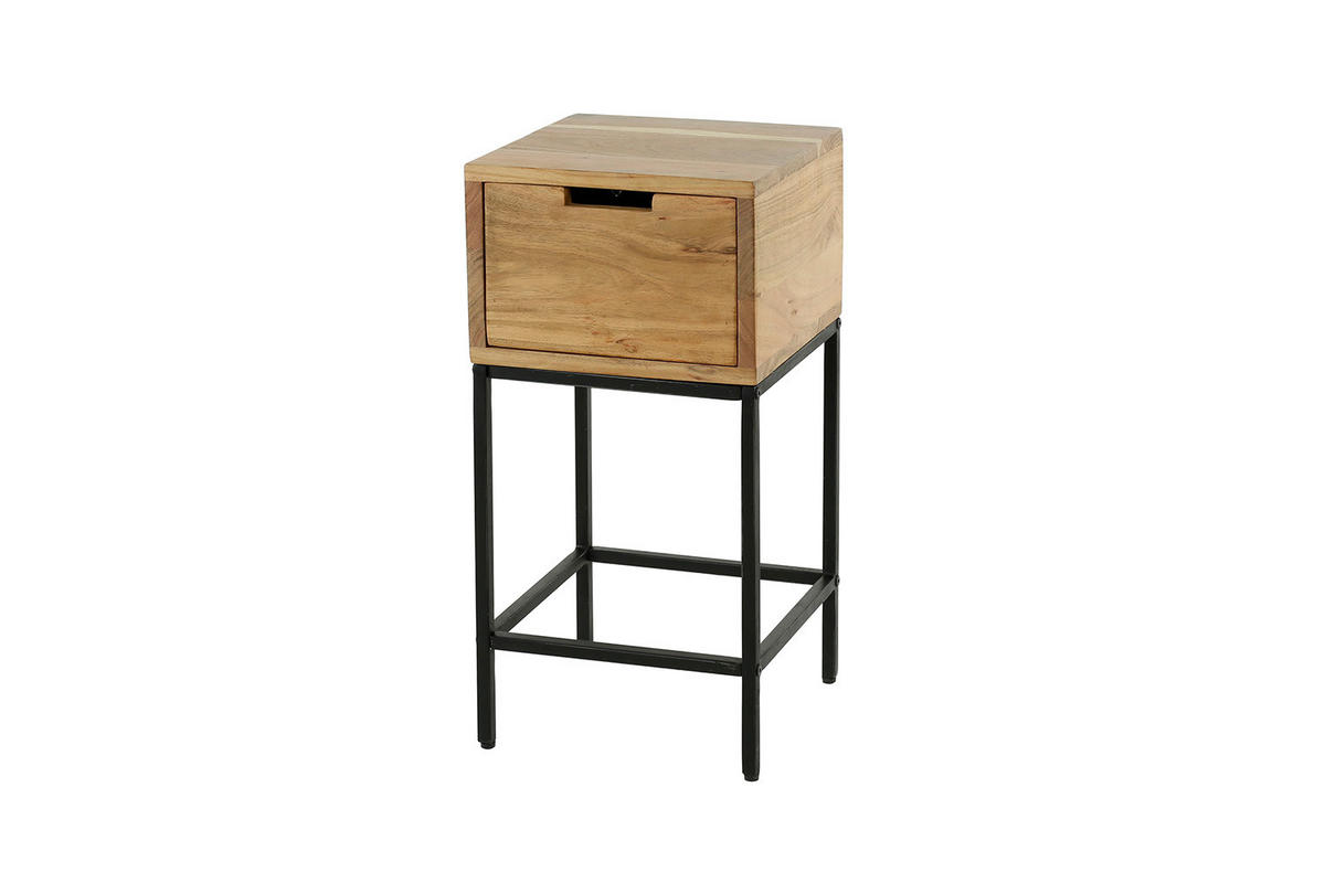 NACHTTISCH FATY Holz Akazie - Braun, Holz (30/60/30cm) - KAWOLA
