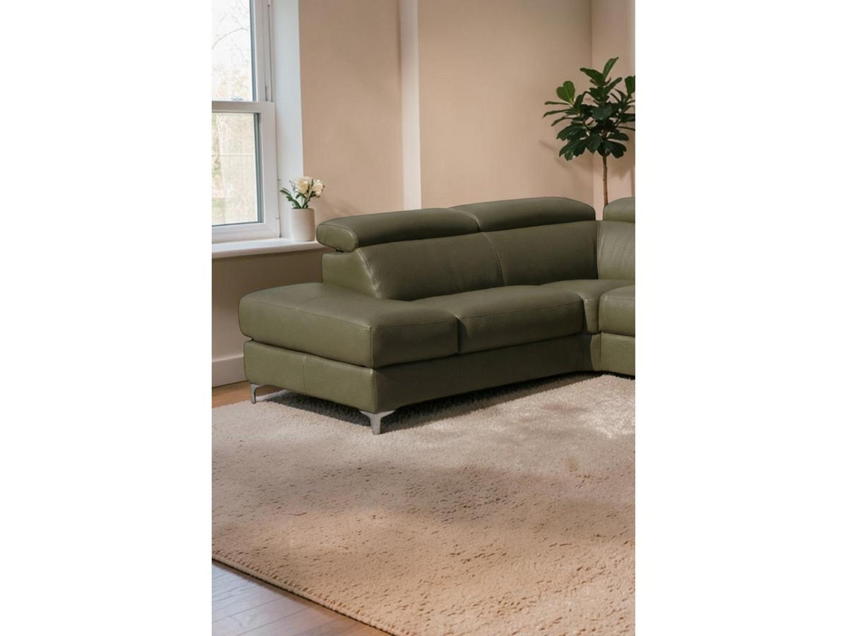 ECKSOFA Avenger Echtleder Schwarz - Schwarz, Leder/Metall (224/81/271cm)