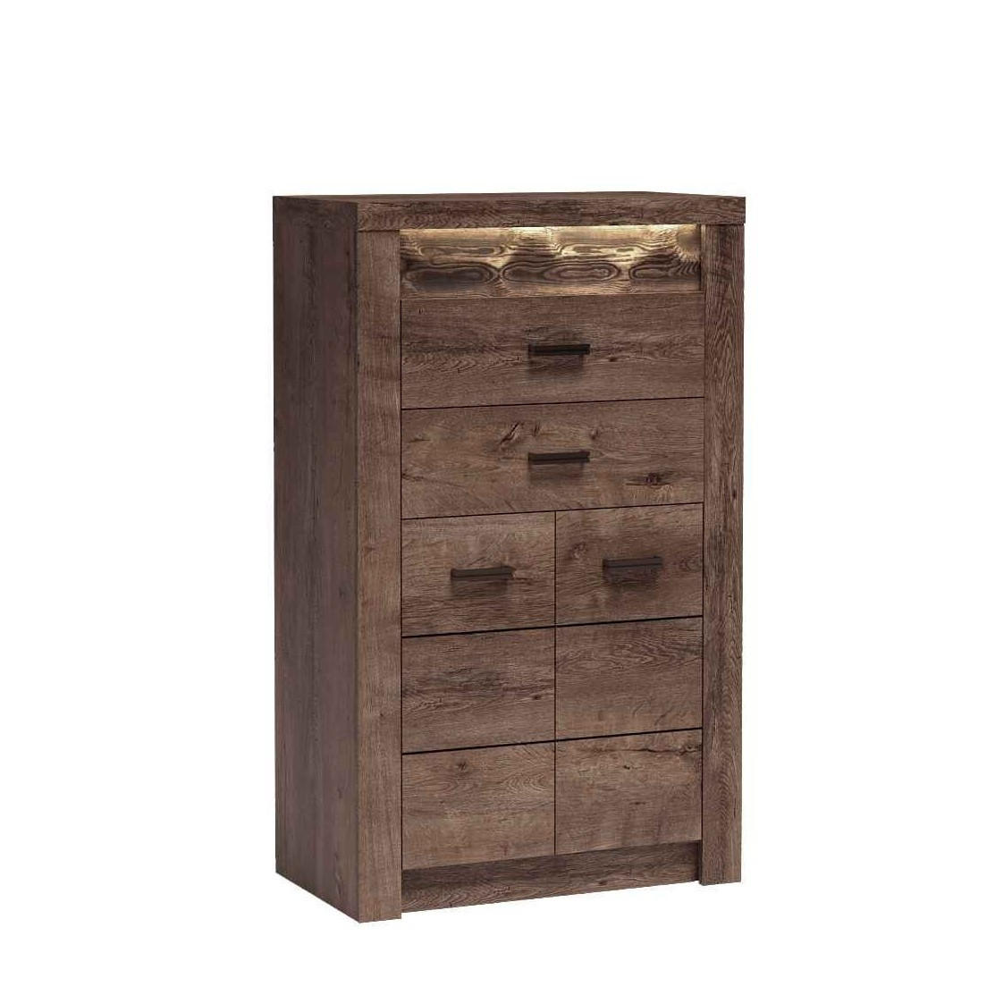 KOMMODE ZERI 76/127/42cm mit 2 Schubladen 2 Türen Braun - Dunkelbraun/Braun, Holzwerkstoff (76/127/42cm) - MASSENO