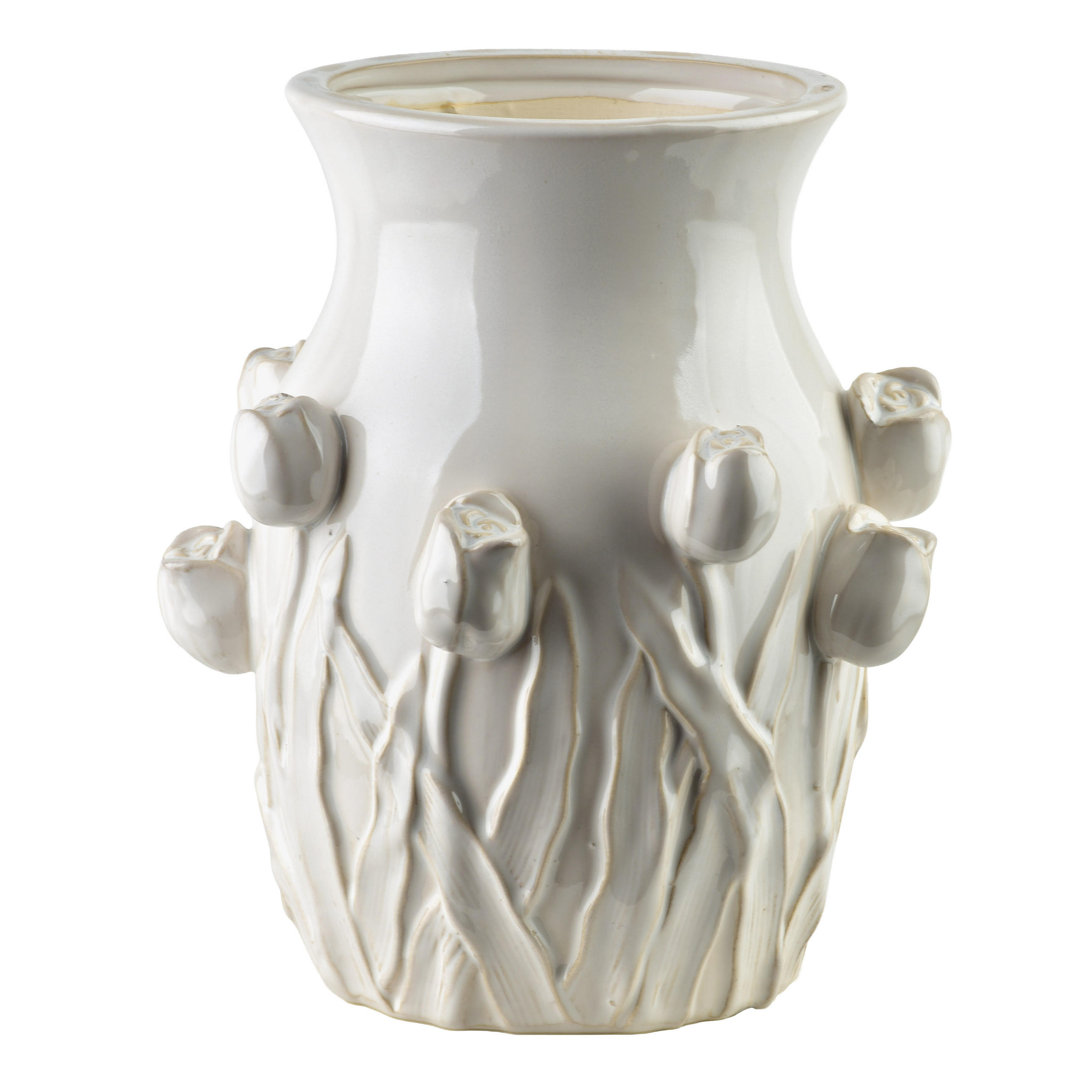 VASE Tulipany 21/21,5/25,5cm - Beige, Keramik (26cm) - Mondex