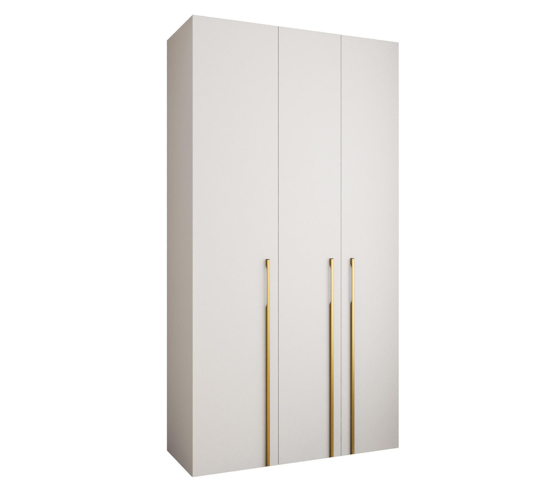 DREHTÜRENSCHRANK 245,5/130/50 3-türig - Goldfarben/Weiß, Holz/Metall (130/245.5/50cm) - Abiks Möbel