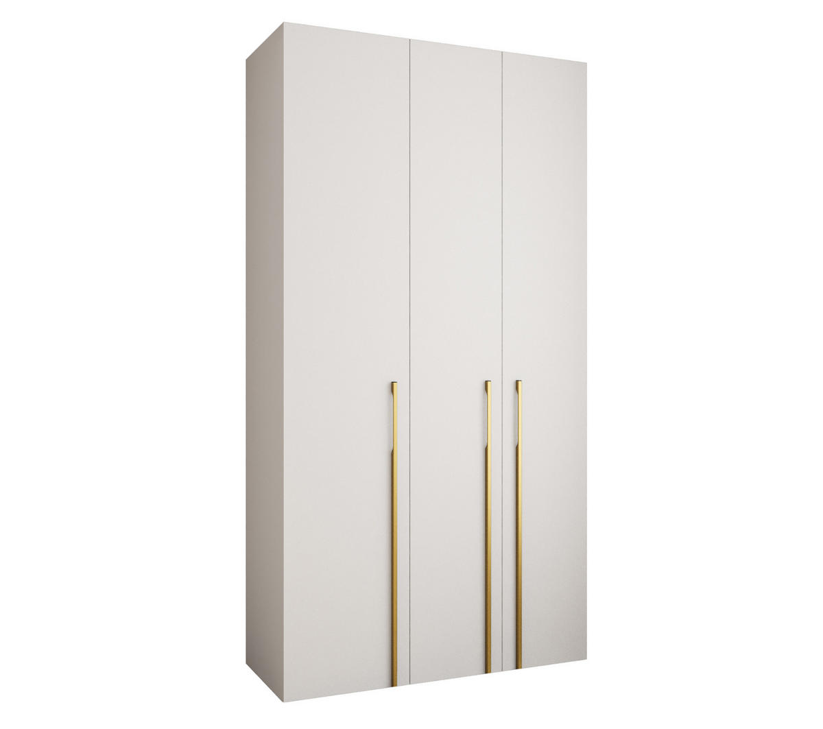 DREHTÜRENSCHRANK 245,5/130/50 3-türig - Goldfarben/Weiß, Holz/Metall (130/245.5/50cm) - Abiks Möbel