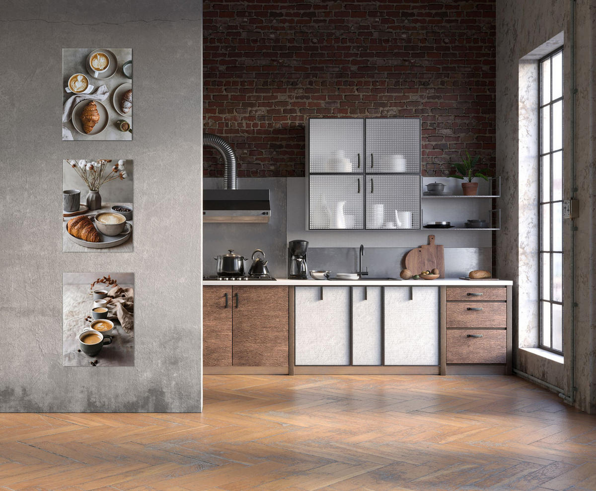 BILDERSET 3er-Set 30x40 cm Kaffee grau braun - Beige, Kunststoff (30/40cm) - artissimo