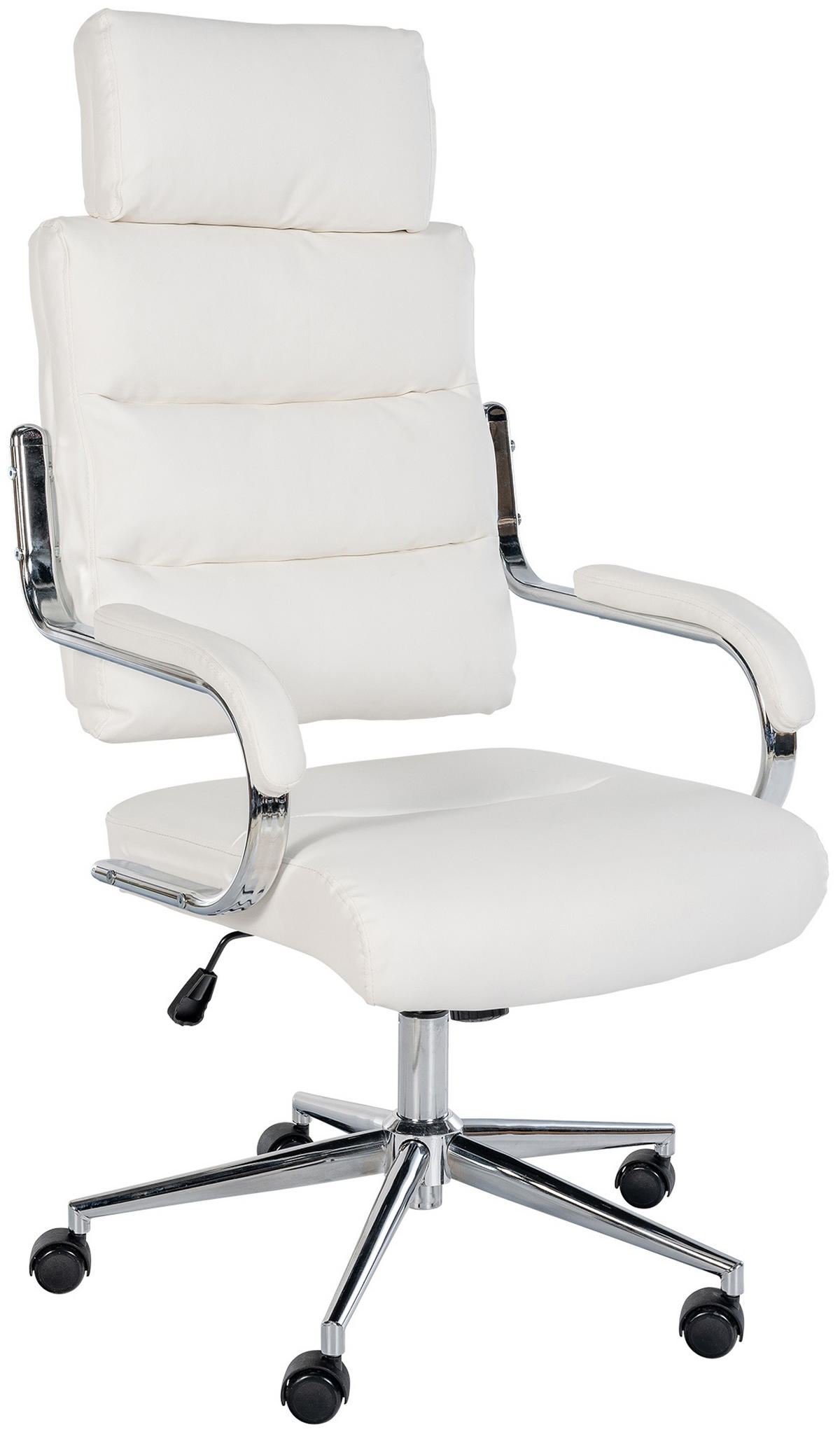 BÜROSTUHL Noxar weiß - Chromfarben/Weiß, Kunststoff/Metall (61/129/78cm) - TPFLiving