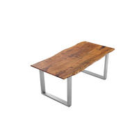ESSTISCH LAURINA - Silberfarben/Nussbaumfarben, Holz/Metall (100/240/77cm) - SAM