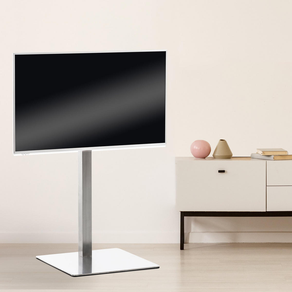 TV RACK Metall Edelstahl - Edelstahlfarben, Metall (64/100/53cm) - CLP