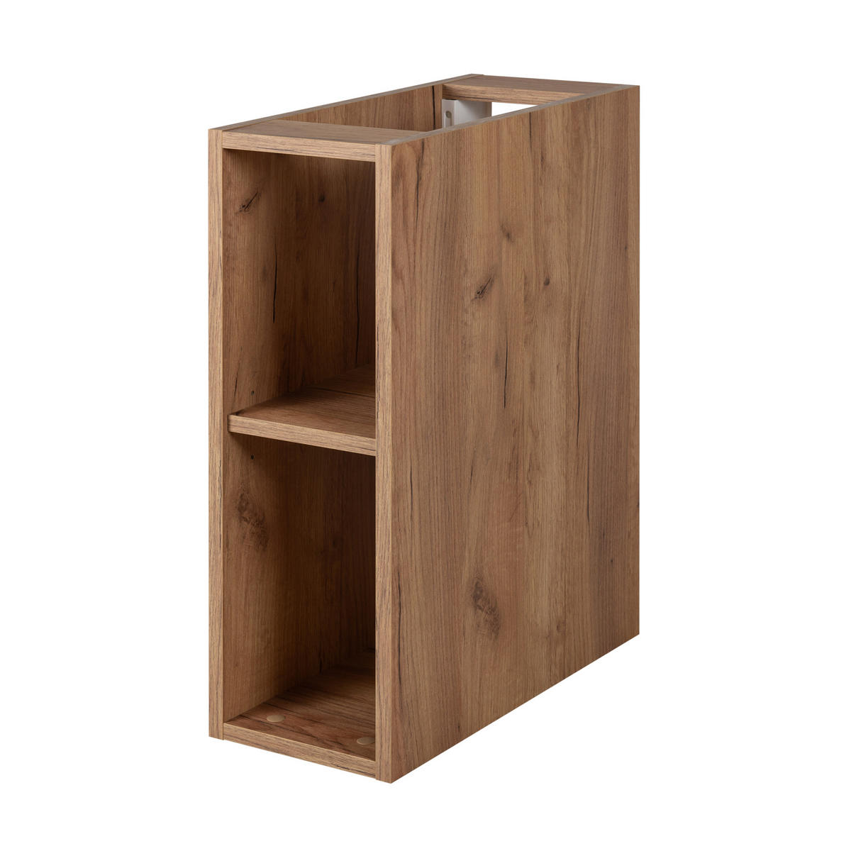 BADEZIMMERSCHRANK, Kaschmir / Gold Craft Eiche, Schwarze Griffe, 100 x 77 x 46 cm - Kaschmir/Eichefarben, Holzwerkstoff (100/77/46cm) - 3XE LIVING