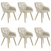 ESSZIMMERSTUHL 6er Set Marilyn 58 x 62 x 82 cm creme/gold - Goldfarben/Creme, Kunststoff (58/82/62cm) - tectake