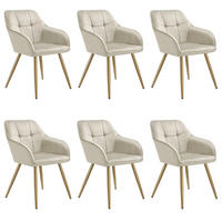 ESSZIMMERSTUHL 6er Set Marilyn 58 x 62 x 82 cm creme/gold - Goldfarben/Creme, Kunststoff (58/82/62cm) - tectake