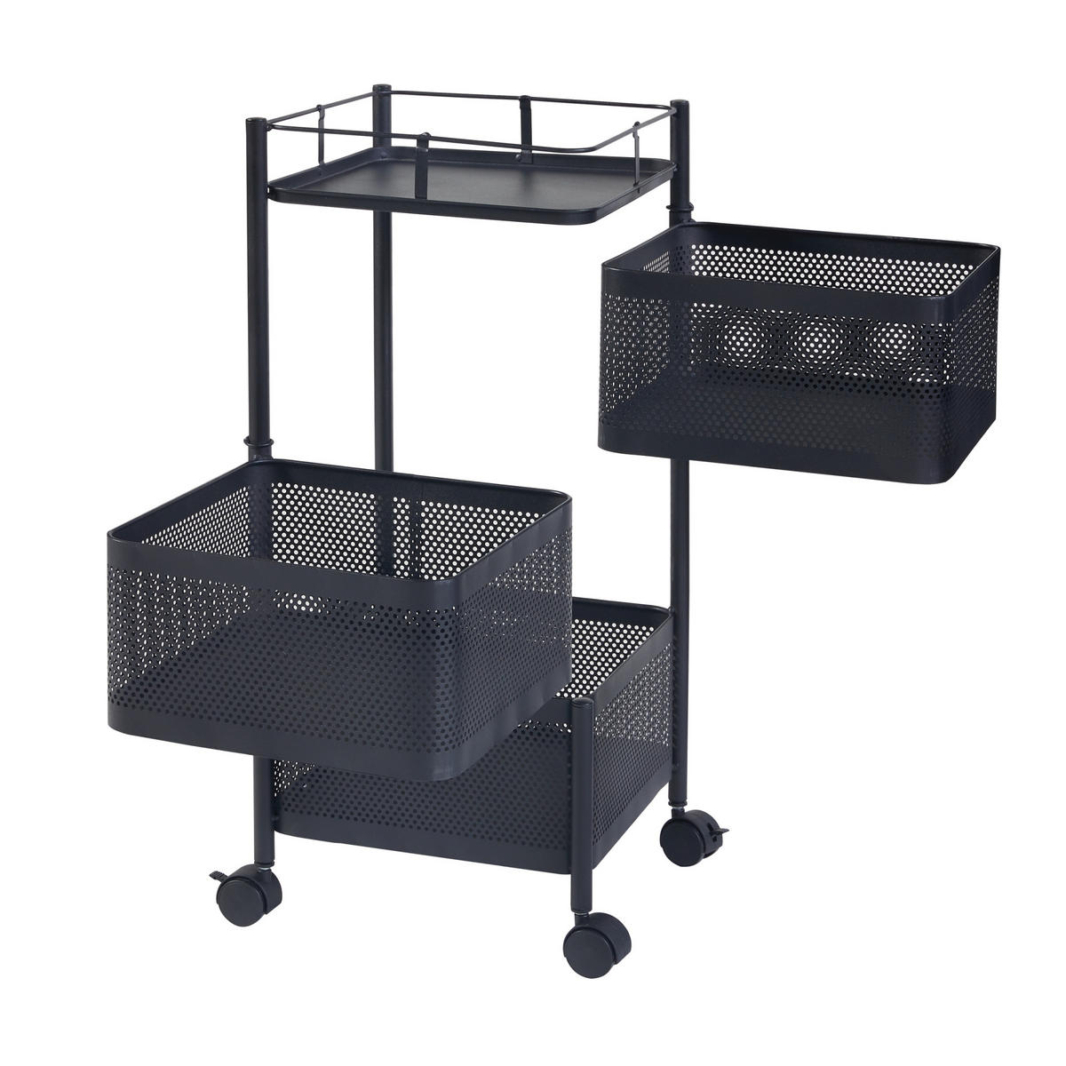 ROLLWAGEN Sunndal - Schwarz, Metall (27/64.5/27cm) - [en.casa]