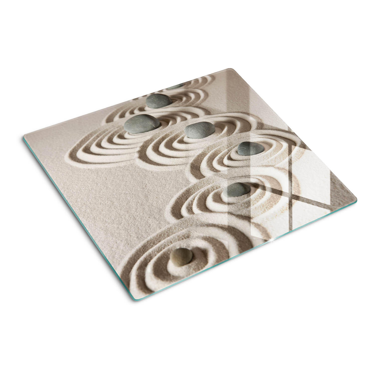 GLASPLATTE 60x52 cm Zen-Steine-Sand - Beige, Glas (60/0.4/52cm) - TULUP