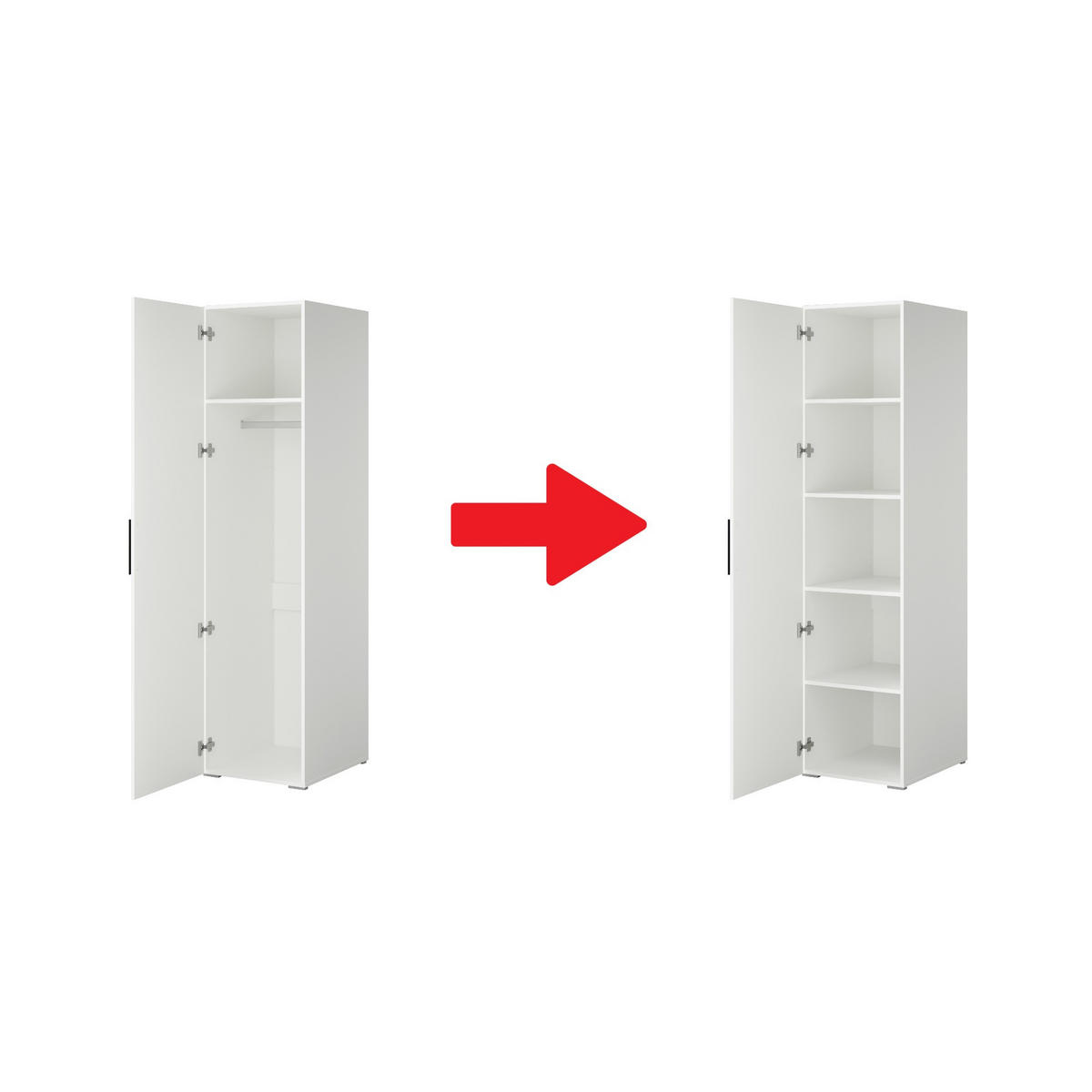 EINLEGEBÖDEN für Schrank Napoli 1D 50 Weiß (3 Stück) - Silberfarben/Schwarz, Holzwerkstoff/Kunststoff (47/35/55cm) - mzm24